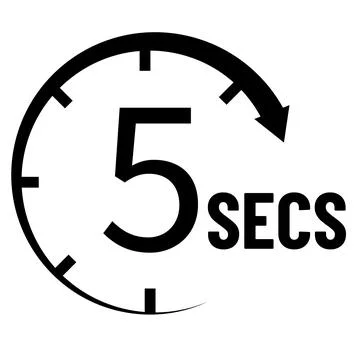 5 seconds countdown timer icon. time measure sign. time interval symbol. 스톡 일러스트