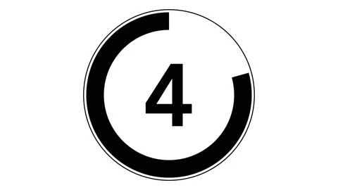 5 seconds simple countdown timer (white background) Stock Footage 162539345