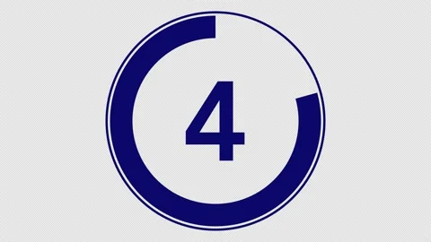 5 seconds simple countdown timer (dark blue on transparent background) Stock Footage 166911901