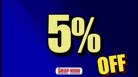5% OFF SHOP NOW - Seamless looping Swing banner text promotion animation effect Stock Footage 288186198