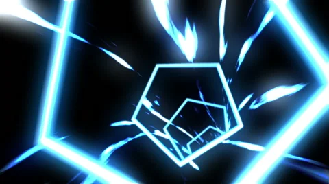 5 Sided Blue Tunnel Stock-Footage 47501349