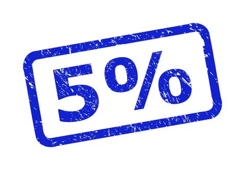 5% Stamp with Corroded Surface and Rounded Rectangle Frame Illustrazione stock