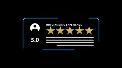 5-star customer review animation with glowing ui overlay for digital feedba.. 库存影片 344860596