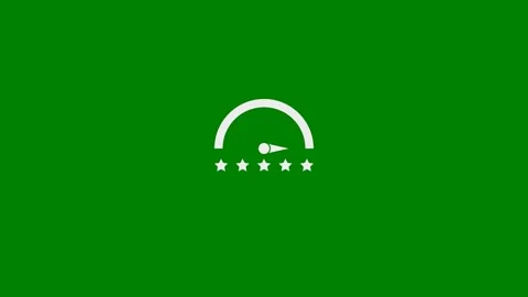 5 Star Customer Review concept - Green Screen, 7.5% gray Stock Footage 332046696