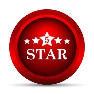 5 star icon. Internet button on white background.. Stock Illustration
