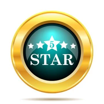 5 star icon. Internet button on white background.. Stock Illustration