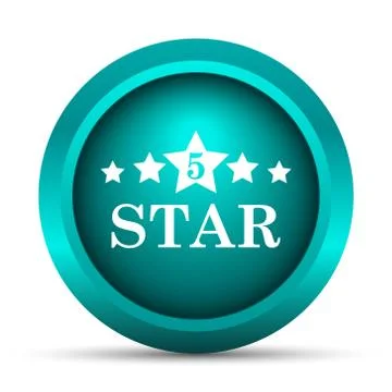 5 star icon. Internet button on white background.. Stock Illustration