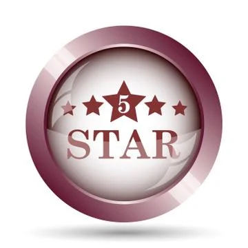 5 star icon. Internet button on white background.. Stock Illustration