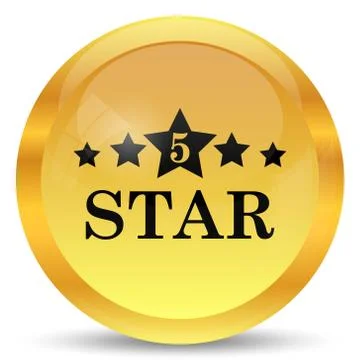5 star icon. Internet button on white background.. Stock Illustration