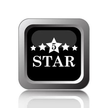 5 star icon. Internet button on white background.. Stock Illustration