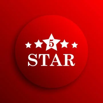 5 star icon. Internet button on white background.. Stock Illustration