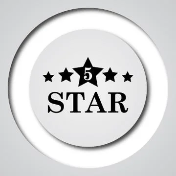 5 star icon. Internet button on white background.. Stock Illustration