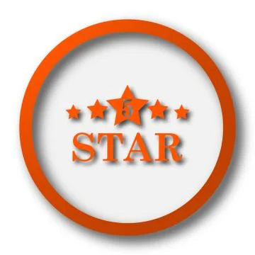 5 star icon. Internet button on white background.. Stock Illustration