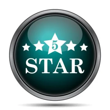 5 star icon. Internet button on white background.. Stock Illustration