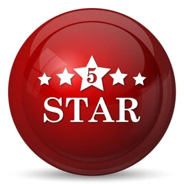 5 star icon. Internet button on white background.. Stock Illustration