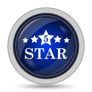 5 star icon. Internet button on white background.. Stock Illustration