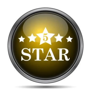5 star icon. Internet button on white background.. Stock Illustration
