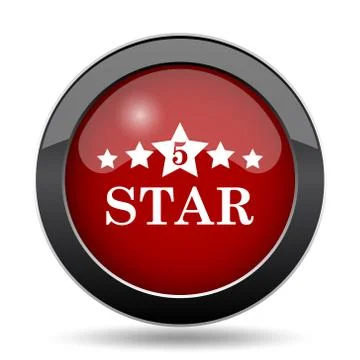 5 star icon. Internet button on white background.. Stock Illustration
