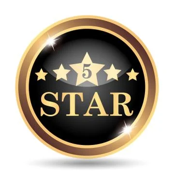 5 star icon. Internet button on white background.. Stock Illustration