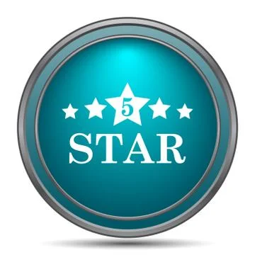 5 star icon. Internet button on white background.. Stock Illustration