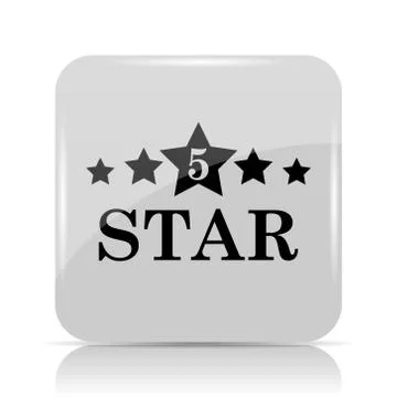 5 star icon. Internet button on white background.. Stock Illustration