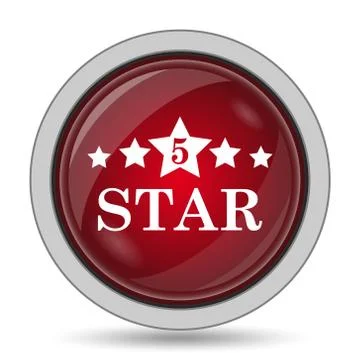 5 star icon. Internet button on white background.. Stock Illustration