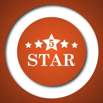 5 star icon. Internet button on white background. . Stock Illustration