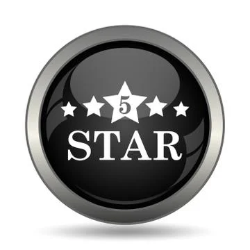 5 star icon. Internet button on white background. . Stock Illustration