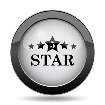 5 star icon. Internet button on white background.. Stock Illustration
