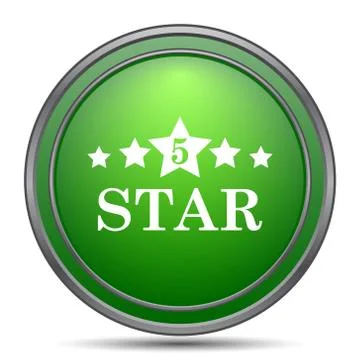 5 star icon. Internet button on white background.. Stock Illustration