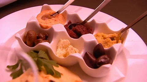 5 Star Plate of Condiments Stock Footage 80978414
