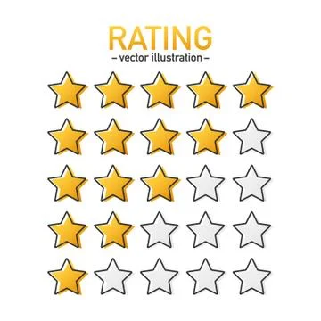 5 star rating icon vector. Isolated badge for website or app. Stars customer  Stock Illustration