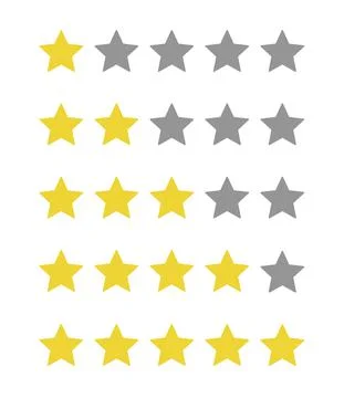 5 star rating icon vector illustration eps10. Isolated badge for website or app Stock Illustration