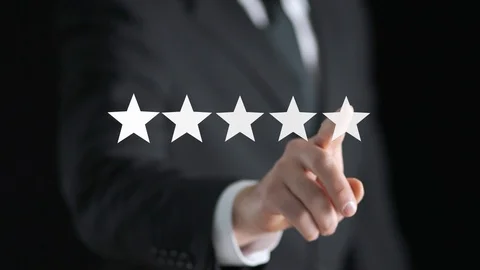 5 star rating or review in survey, poll, questionnaire or customer satisfaction Stock Footage