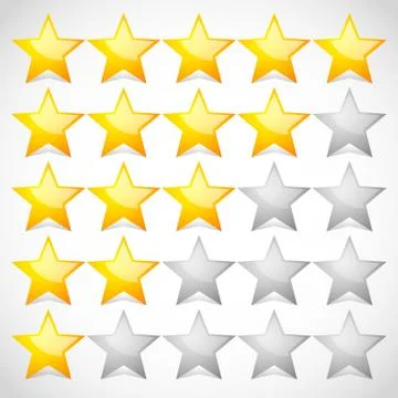 5 star star rating element. Vector graphics. Illustrazione stock