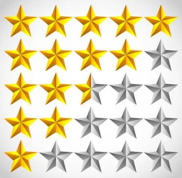 5 star star rating element. Vector graphics. Illustrazione stock