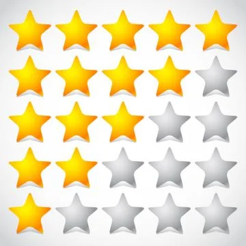 5 star star rating element. Vector graphics. Illustrazione stock