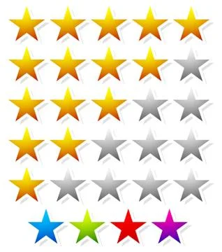 5 star star rating element. Vector graphics. Illustrazione stock