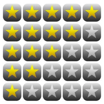 5 star star rating element. Vector graphics. Illustrazione stock