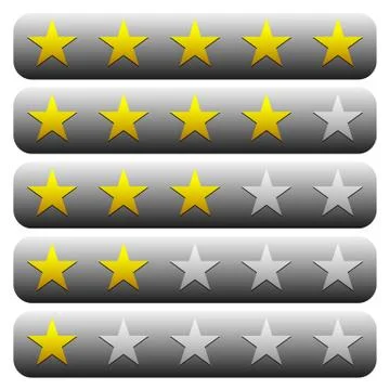 5 star star rating element. Vector graphics. Illustrazione stock