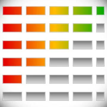 5-step progress, step indicators. (Swap colors easily) Illustrazione stock