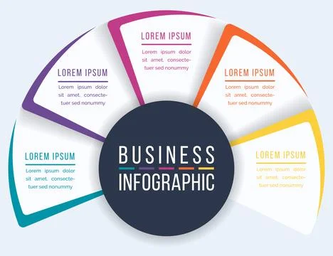 5 Steps Circle Infographic design 5 steps, objects, elements or options info 库存插图