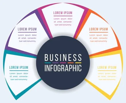 5 Steps Infographic design 5 steps, objects, elements or options infographic Stock Illustration