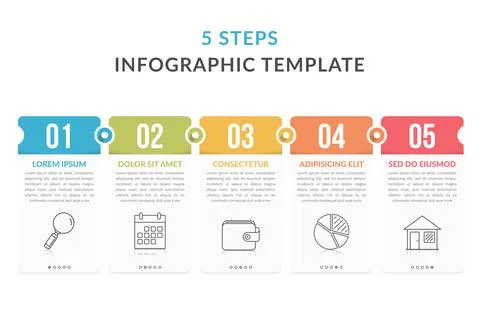 5 Steps - Infographic Template Stock Illustration