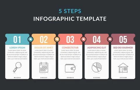 5 Steps - Infographic Template Stockillustratie