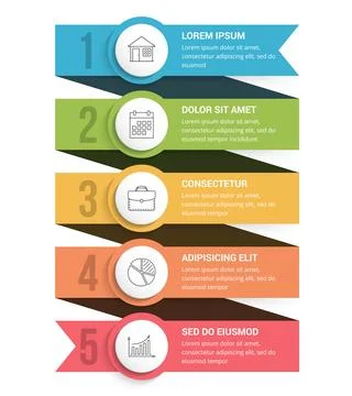 5 Steps - Infographic Template Stock-Illustration