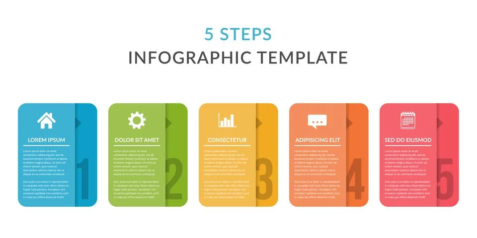 5 Steps - Infographic Template Stock Illustration