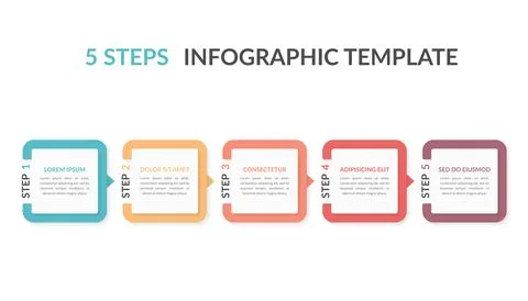 5 Steps - Infographic Template Illustrazione stock