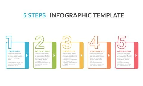 5 Steps - Infographic Template Stockillustratie