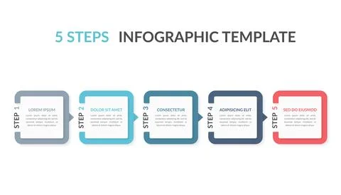 5 Steps - Infographic Template Stockillustratie